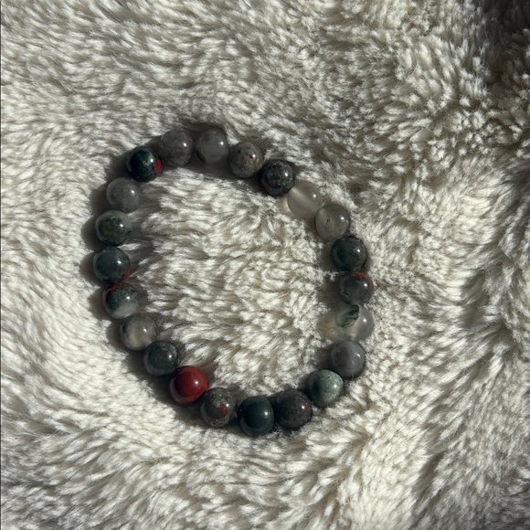 Bloodstone Crystal Bracelet 7” | Natural Stones | Grounding Magic | Raw Elegance - Picture 4 of 5